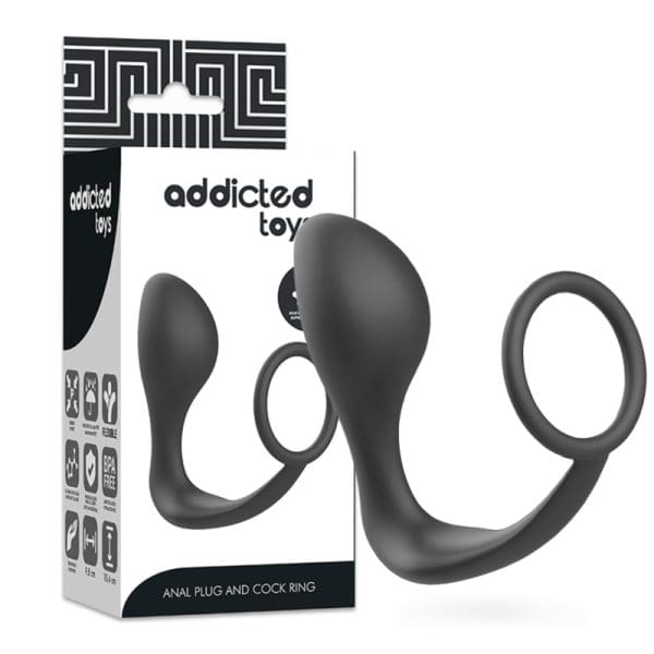 ADDICTED TOYS - ANAL PLUG WITH BLACK SILICONE RING 2